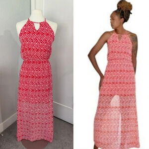 GB Halter Batik Print Maxi Dress
